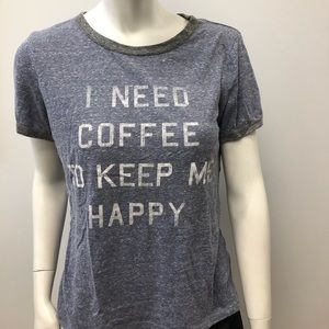 Black moon T shirt heather blue/grey SZ L